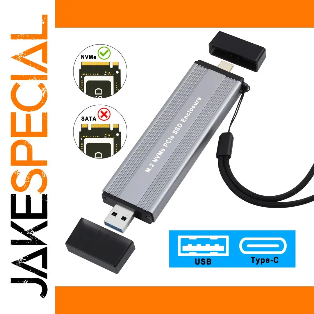 Aluminum NVMe M.2 SSD Enclosure 10Gbps 1 Aluminum NVMe M.2 SSD Enclosure 10Gbps