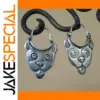 Vintage Silver Animal Face Drop Earrings