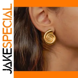 Bold Gold Stainless Steel Spiral Earrings
