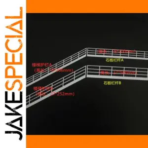 White ABS Stairway Guardrail for Models
