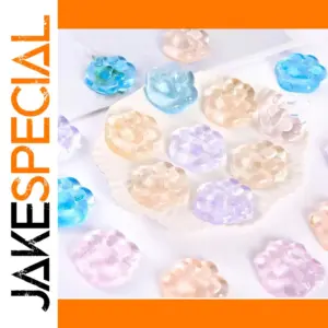 Kawaii Cat Paw Squishy Toy Set - 10 Pastel Glitter Paws