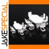 Miniature White Office Desk and Six Chairs Set