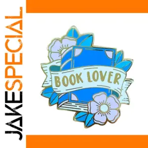 Book Lover Floral Enamel Pin for Readers