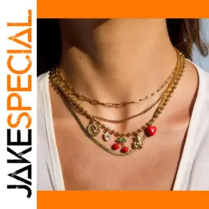 Gold-Tone Stainless Steel Cherry Pendant Necklace