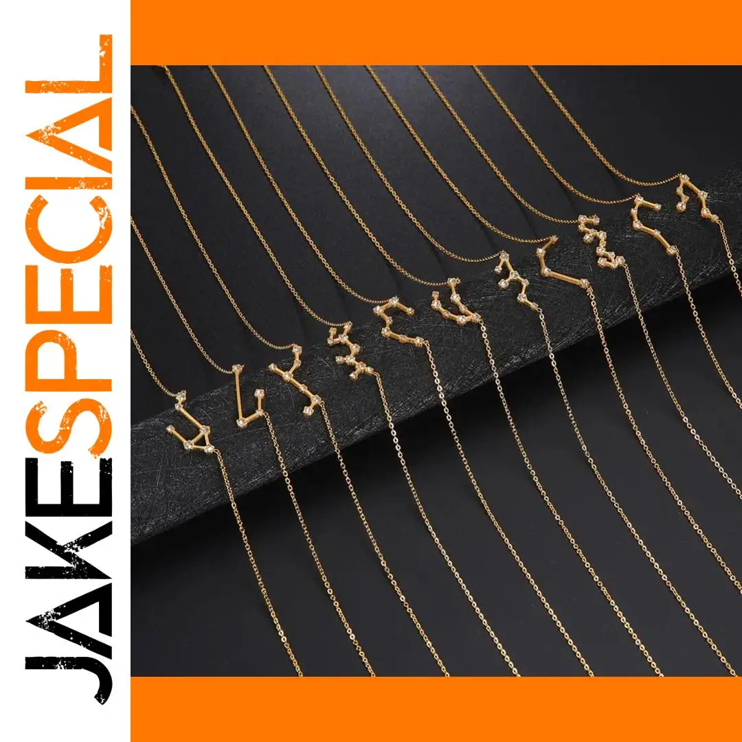 Zodiac Constellation Necklace in Stainless Steel 1 Zodiac Constellation Necklace in Stainless Steel