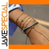 Elegant Stainless Steel Golden and Turquoise Bracelet