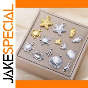 Marine-Themed Stainless Steel Charm Set