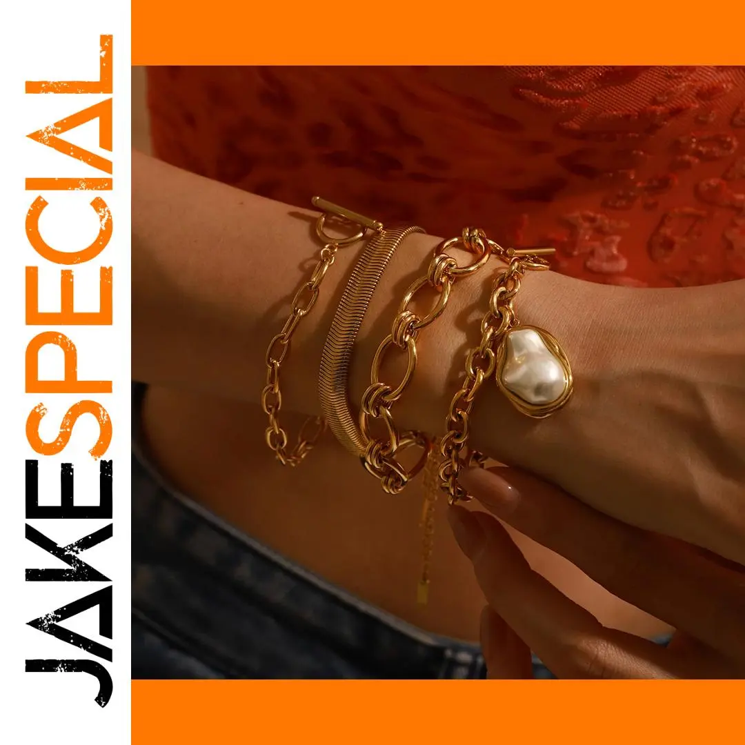 Elegant Stainless Steel Gold Women's Bracelet JDB0111005 1 Elegant Stainless Steel Gold Women's Bracelet JDB0111005