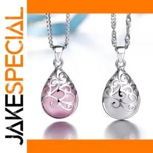 Elegant Silver Necklace with Opal Pendant