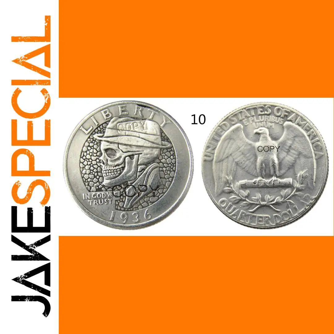 Vintage 1936 Washington Skull Coin Display 1 Vintage 1936 Washington Skull Coin Display