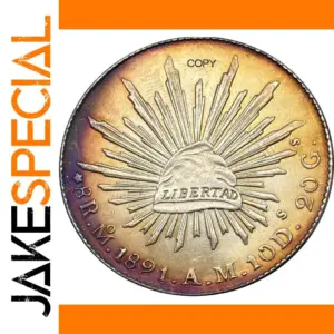 Mexican 1891 AM 8 Reales Replica Coin