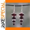 Vintage Red Stone Drop Earrings for Women