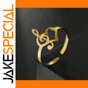 Music Note Heart Ring for Women