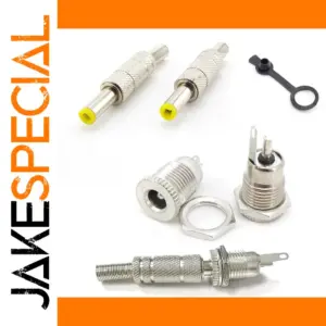 Durable Silver Metal DC Power Connectors Set