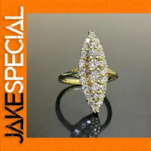 Marquise Gold Plated Ring with Cubic Zirconia