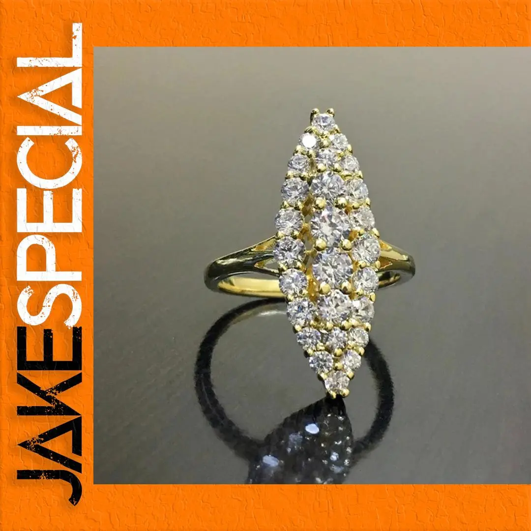 Marquise Gold Plated Ring with Cubic Zirconia 1 Marquise Gold Plated Ring with Cubic Zirconia