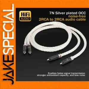 Premium White RCA Audio Cable for Hi-Fi Systems