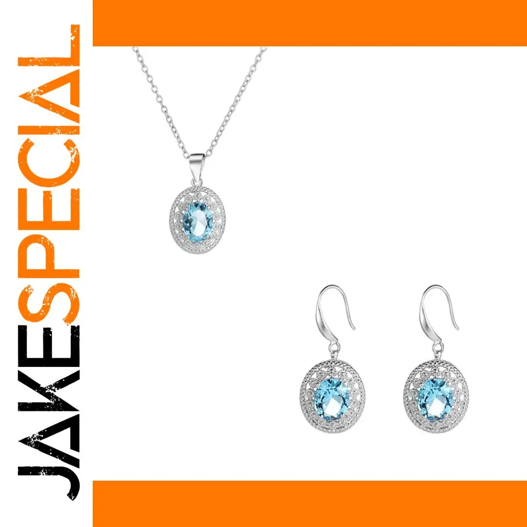Sterling Silver Jewelry Set with Zircon Gemstones 1 Sterling Silver Jewelry Set with Zircon Gemstones