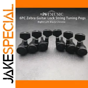 Black Zebra Locking Guitar Tuners Set for Electric & Acoustic