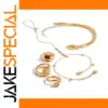 Unisex Stainless Steel Gold-Tone Jewelry Set
