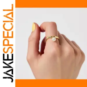 Elegant Stainless Steel Pearl Ring for Women