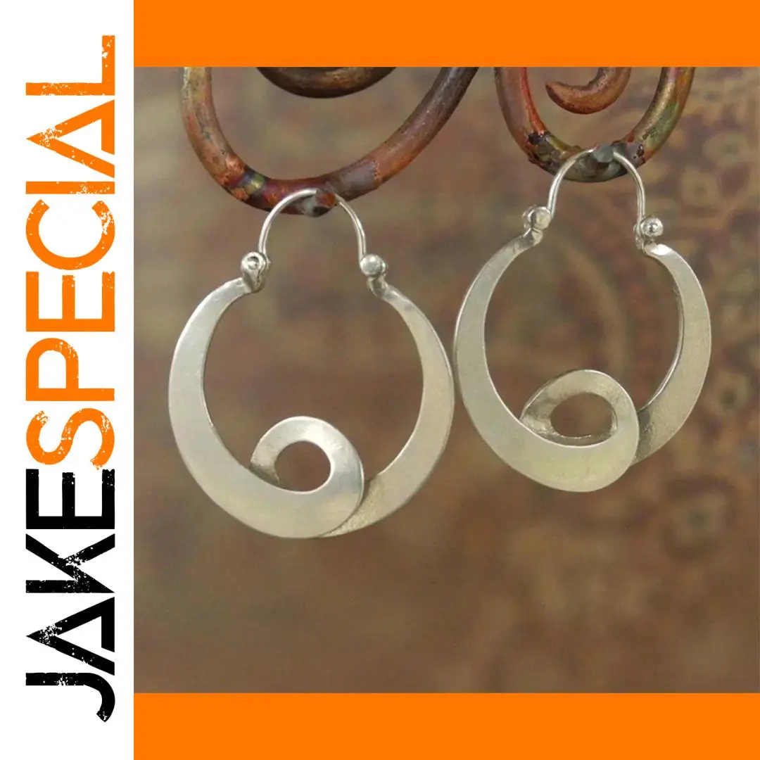 Vintage Silver and Gold U-Shaped Hoop Earrings 1 Vintage Silver and Gold U-Shaped Hoop Earrings