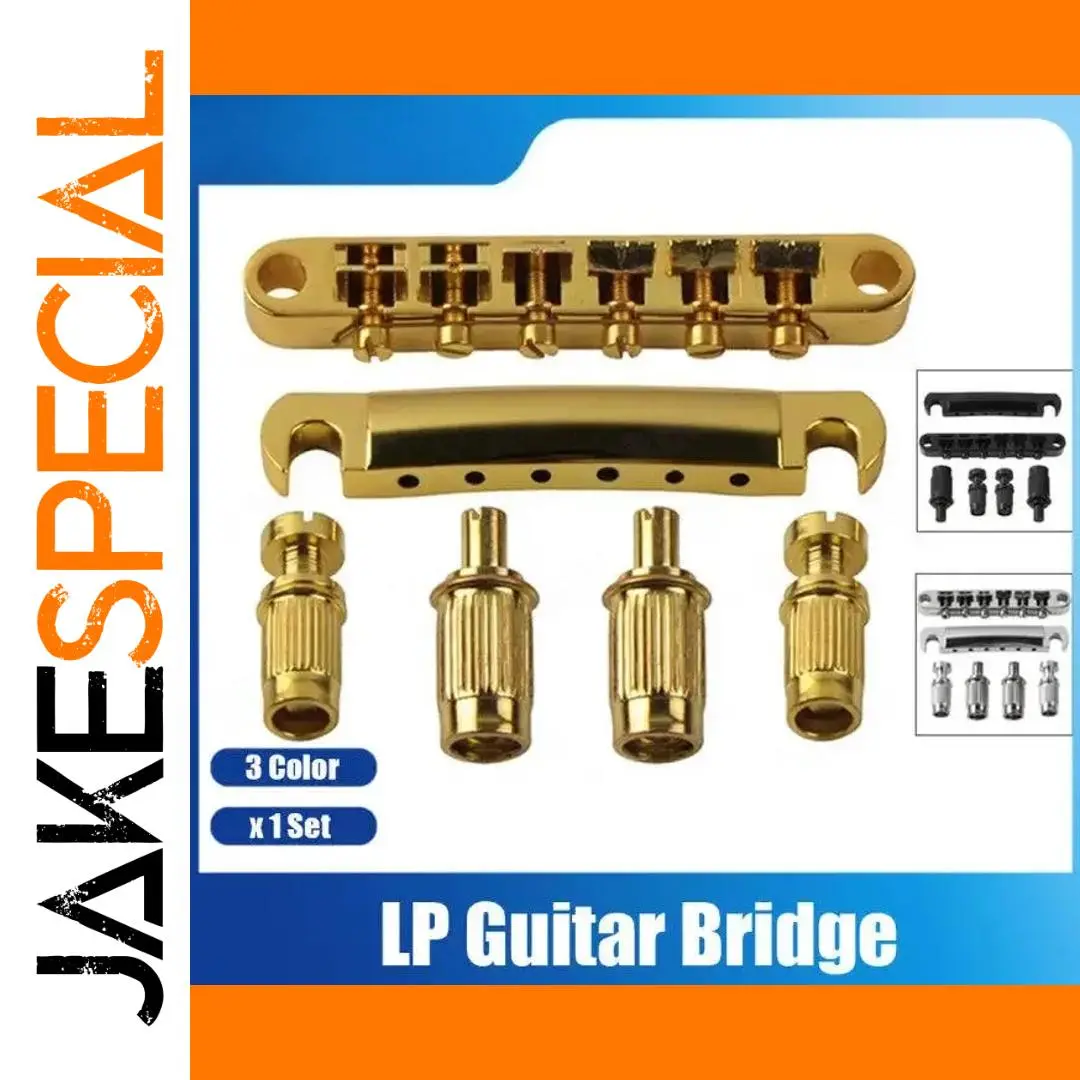 Gold Tune-O-matic Bridge and Tailpiece Set for LP Guitars 1 Gold Tune-O-matic Bridge and Tailpiece Set for LP Guitars