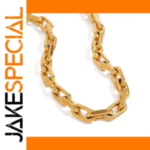 Stainless Steel Skeleton Necklace with Gold Finish