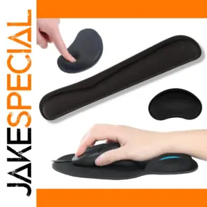 Black Ergonomic Wrist Rest Set for Keyboard & Mouse