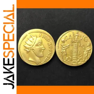 Antique Roman Gold Necklace with Copper Pendant