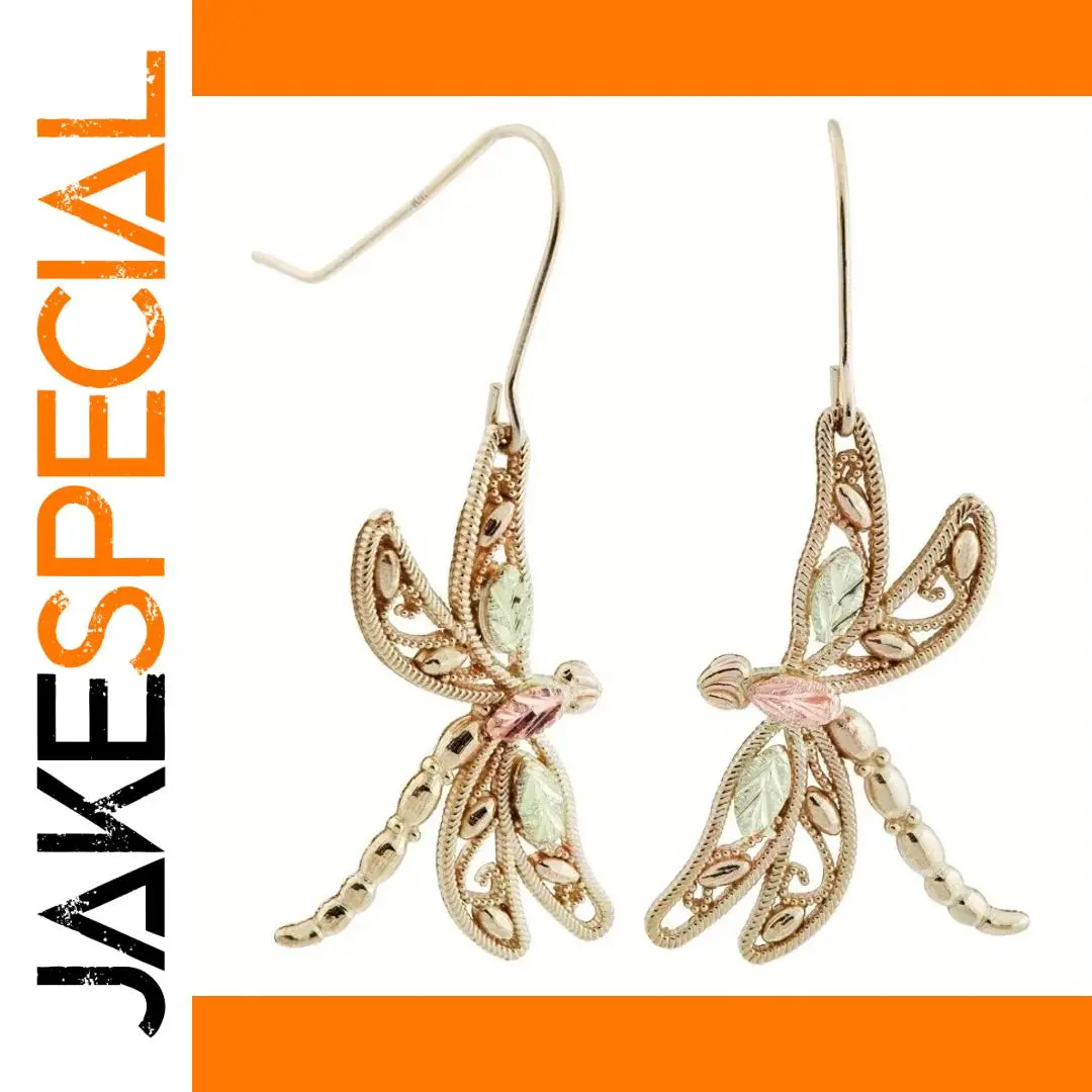 Vintage Copper Dragonfly Drop Earrings in Gold & Silver 1 Vintage Copper Dragonfly Drop Earrings in Gold & Silver