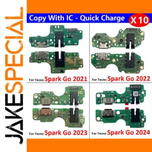 Set of 10 USB Charging Port Flex Cables for Tecno Spark 2020-2024