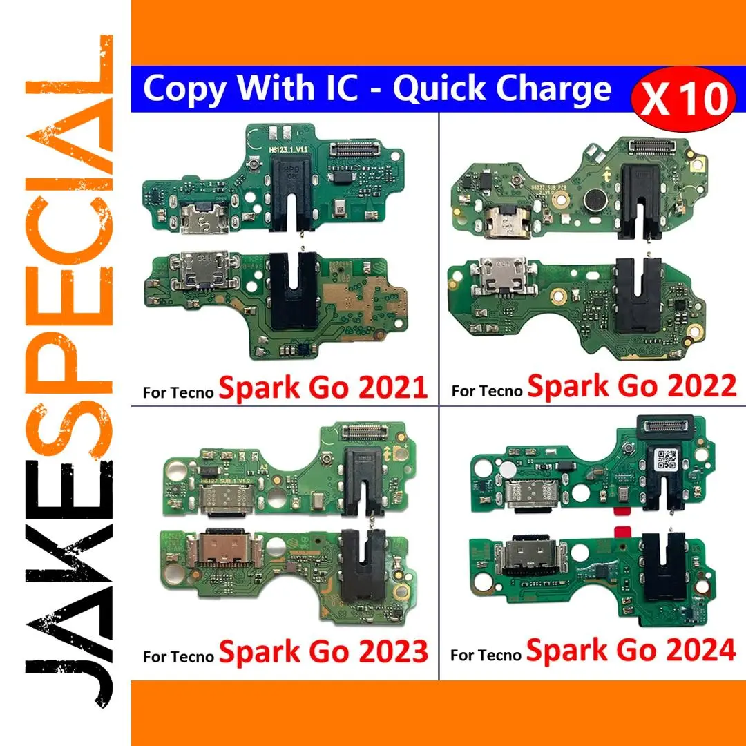 Set of 10 USB Charging Port Flex Cables for Tecno Spark 2020-2024 1 Set of 10 USB Charging Port Flex Cables for Tecno Spark 2020-2024