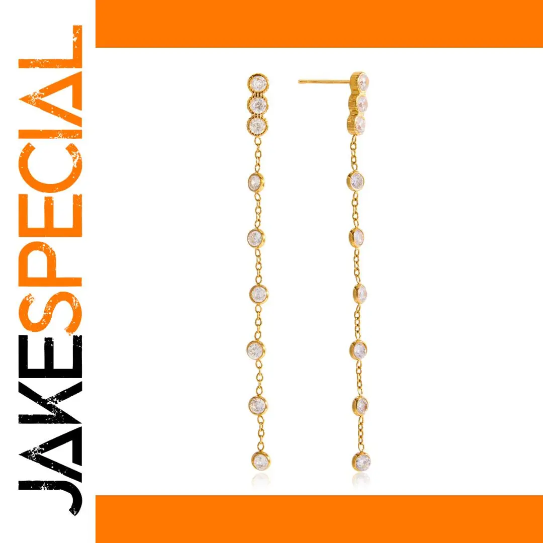 Stainless Steel Gold-Tone Drop Earrings 1 Stainless Steel Gold-Tone Drop Earrings