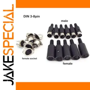 DIN Connector Set with 3-8 Pins for Power and Signal
