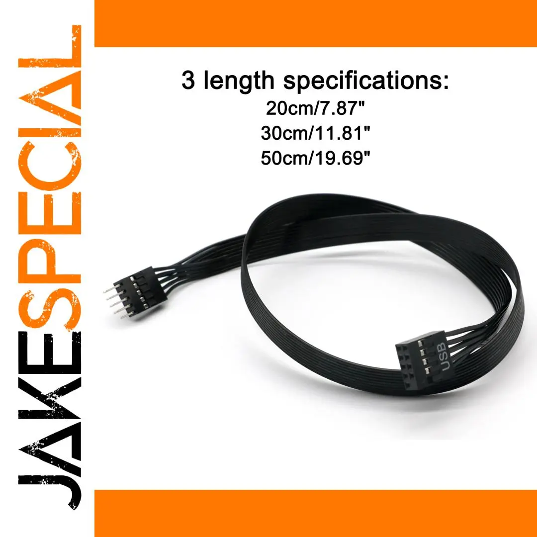 Black USB 2.0 Motherboard Extension Cable 50cm 1 Black USB 2.0 Motherboard Extension Cable 50cm