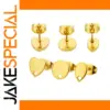 Gold Stainless Steel Heart Earring Bases (10 Pack)