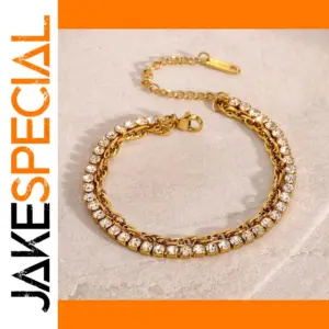 Stainless Steel Gold PVD Layered Bracelet