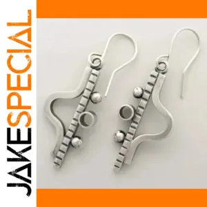 Vintage Silver Geometric Dangle Earrings