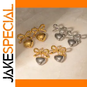 Stainless Steel Heart Earrings for Women