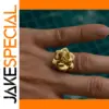 Gold-Color Stainless Steel Rose Ring