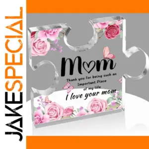 Heartfelt Puzzle-Shaped Acrylic Plaque for Moms