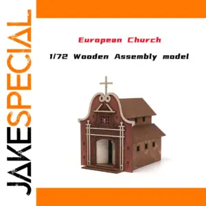 European Church Wooden Assembly Puzzle 1/72 Scale