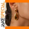 Gold Stainless Steel Drop Earrings