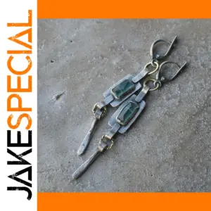 Vintage Geometric Green Earrings for Women