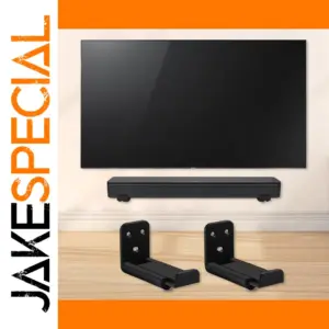 Black Soundbar Wall Mount Bracket 20kg Support
