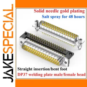 Industrial DB37 Connector with 37 Gold Pins