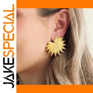 Stainless Steel Gold Maple Leaf Earrings