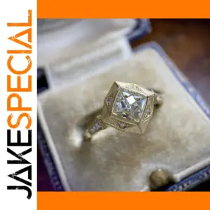 Gold Geometric Zircon Ring for Women