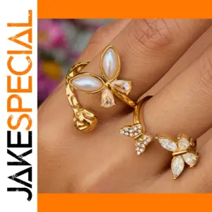 Elegant Stainless Steel Butterfly Ring for Women